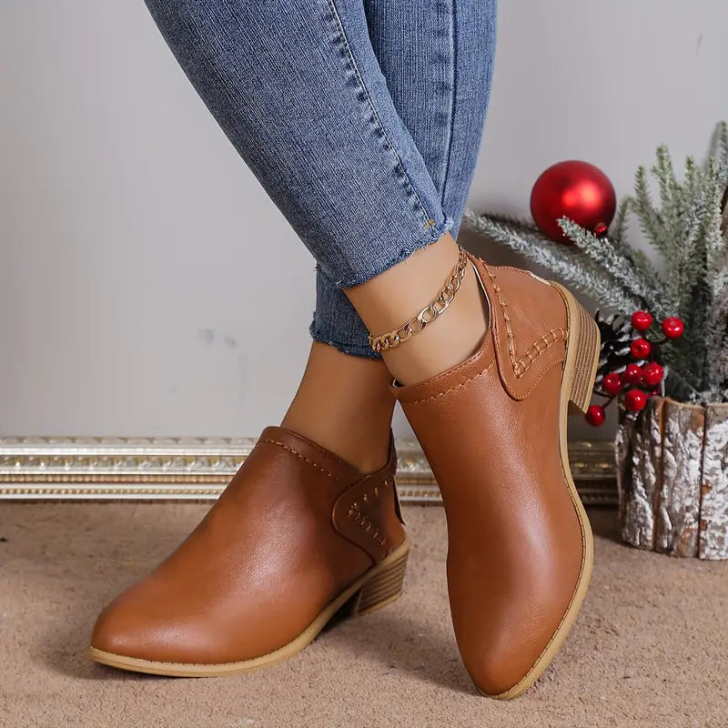 All-Season Stylish Chelsea Ankle Boots with Mid Heel