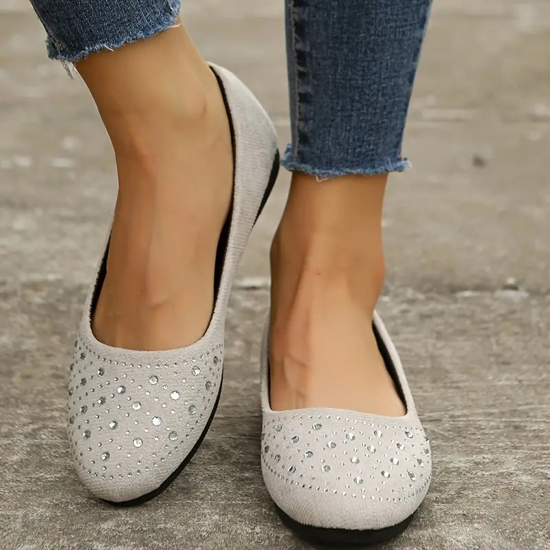 🔥Last Day 50% OFF - Arch Support Women's Rhinestone Flat Shoes