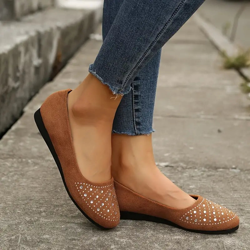🔥Last Day 50% OFF - Arch Support Women's Rhinestone Flat Shoes
