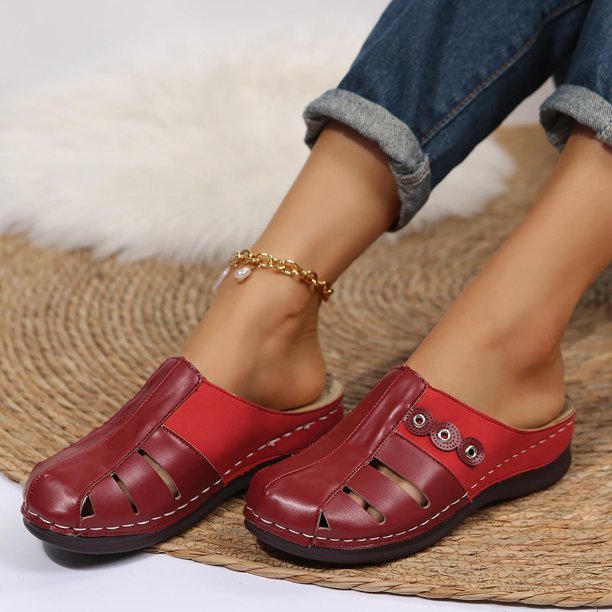 Soft Footbed Orthopedic Arch-Support Cut-out wedge sandals