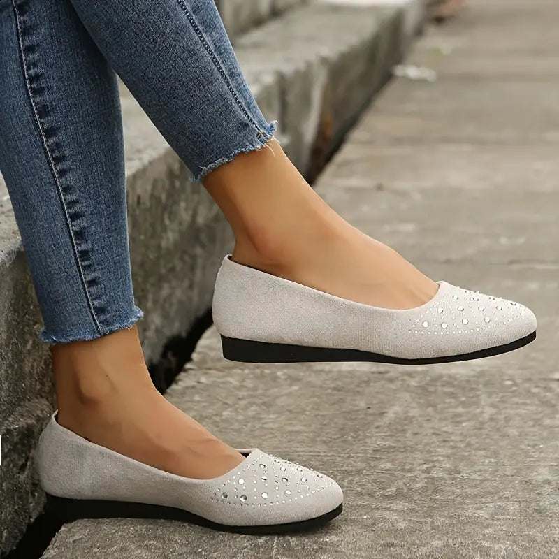 🔥Last Day 50% OFF - Arch Support Women's Rhinestone Flat Shoes
