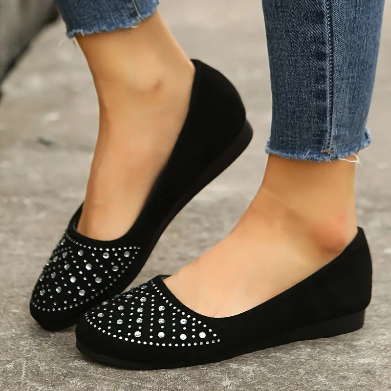 🔥Last Day 50% OFF - Arch Support Women's Rhinestone Flat Shoes