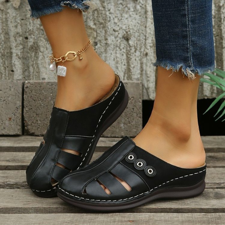 Soft Footbed Orthopedic Arch-Support Cut-out wedge sandals