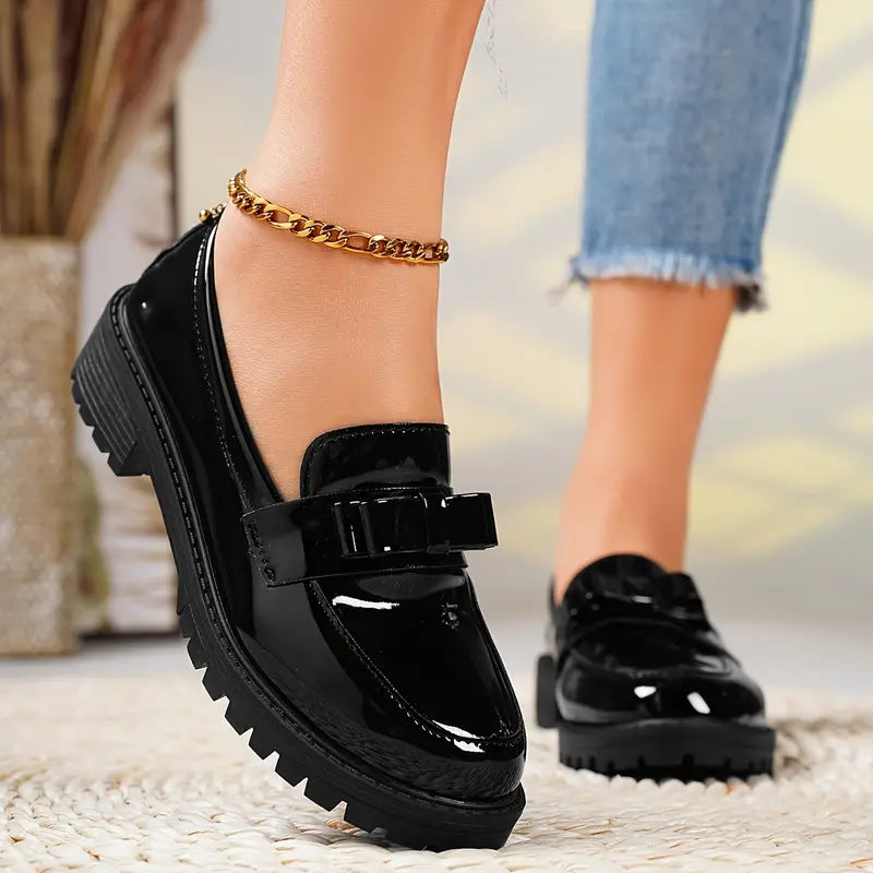 🔥Last Day Promotion 50% OFF - Women's Solid Colour Fashion Thick Sole Leather Shoes