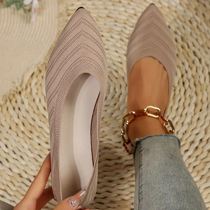 🔥Last Day Promotion 50% OFF - Women's Pointed Breathable Toe Knitted Slip On Orthopedic Shoes