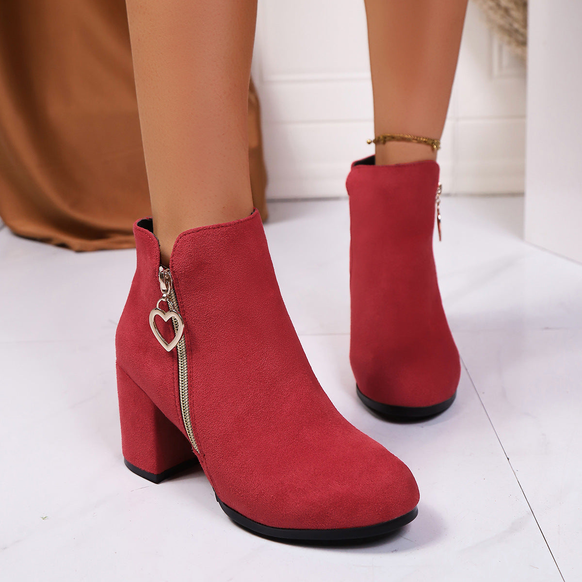Women's Cozy Lightweight Chunky Zipper Boots