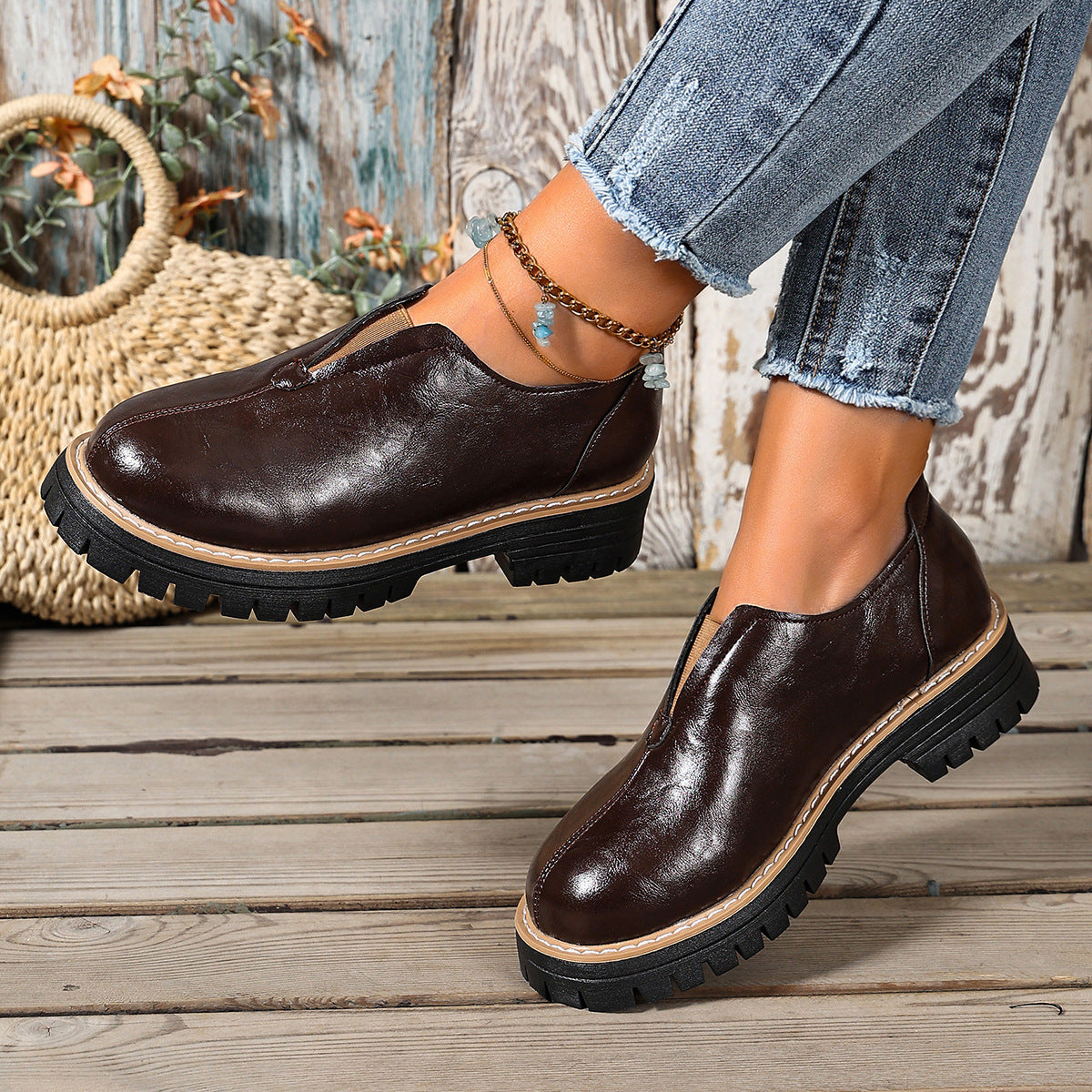 🔥Last Day 60% OFF -Women's Wedge Plus-size Leather Shoes