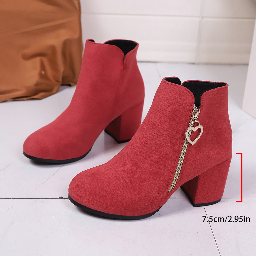 Women's Cozy Lightweight Chunky Zipper Boots