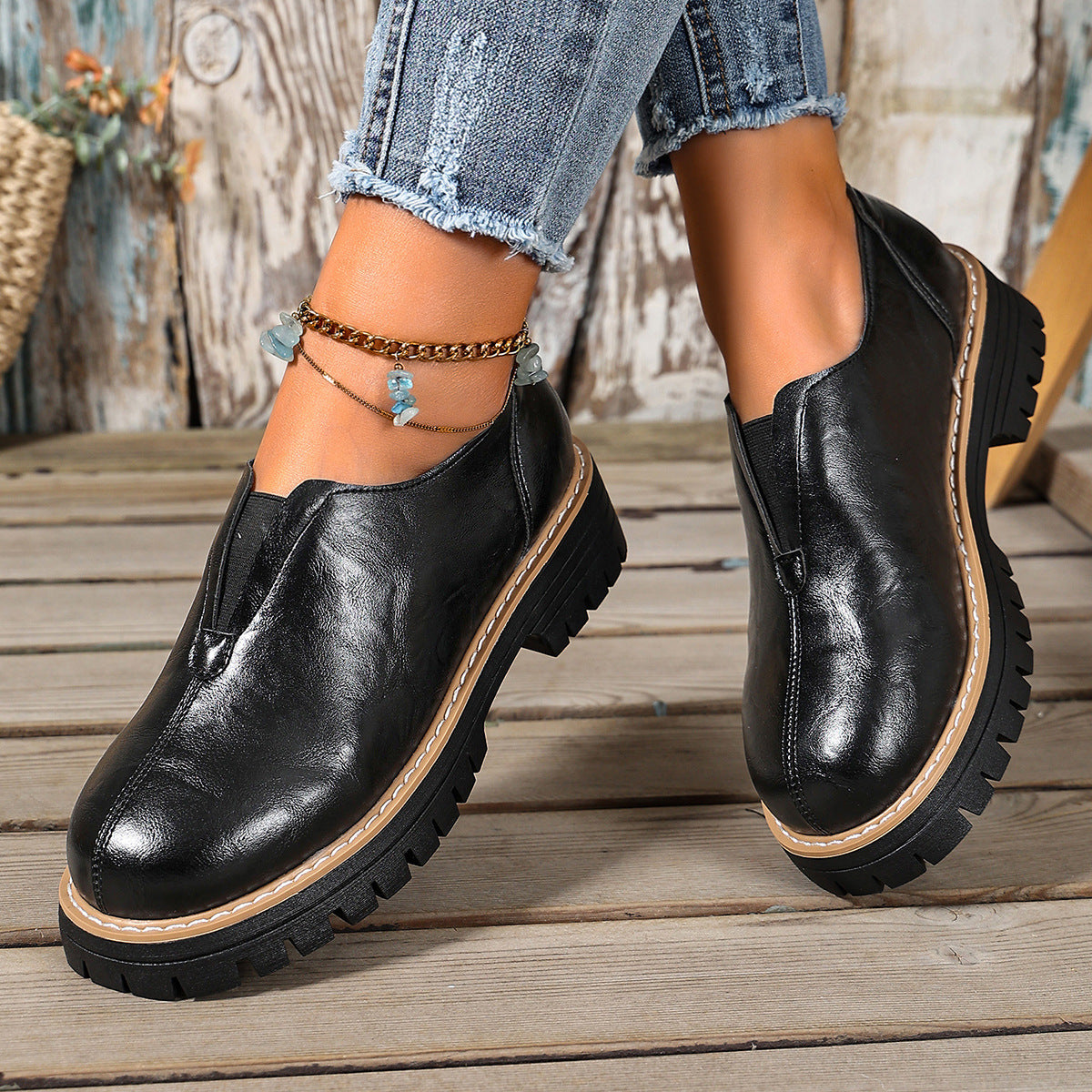 🔥Last Day 60% OFF -Women's Wedge Plus-size Leather Shoes