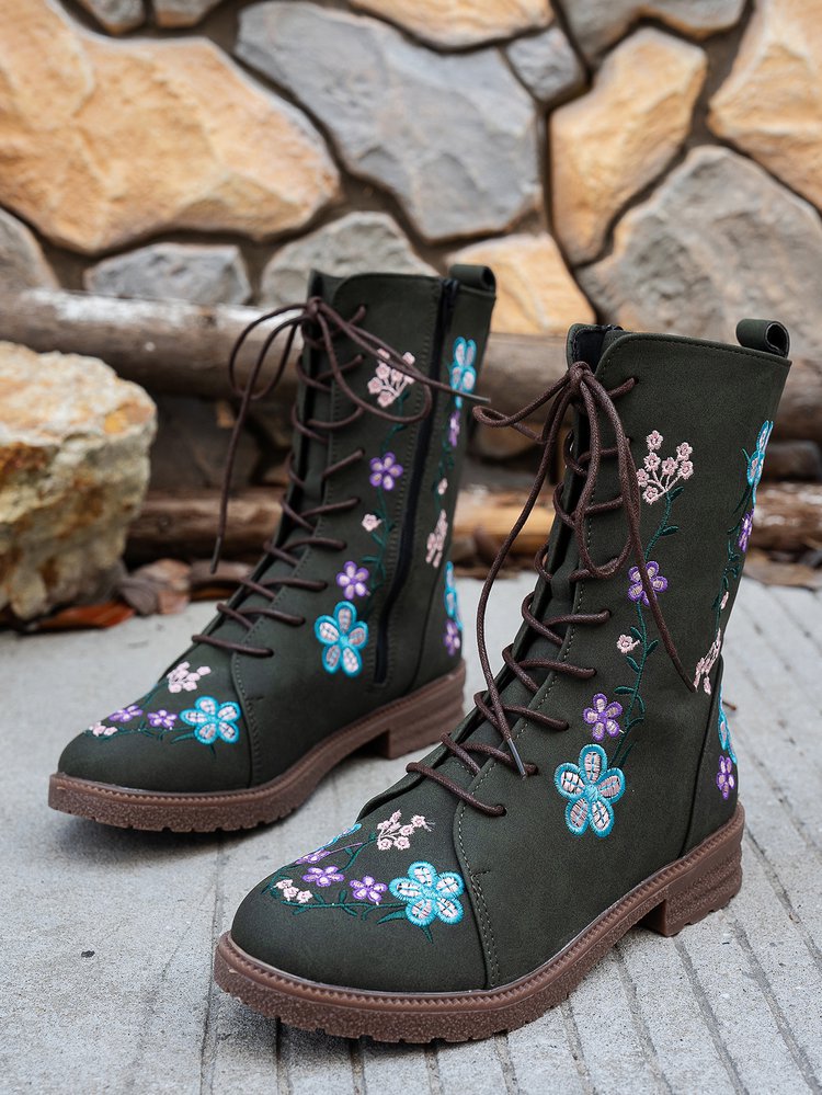 Stylish Women's Ankle Printed Martin Boots