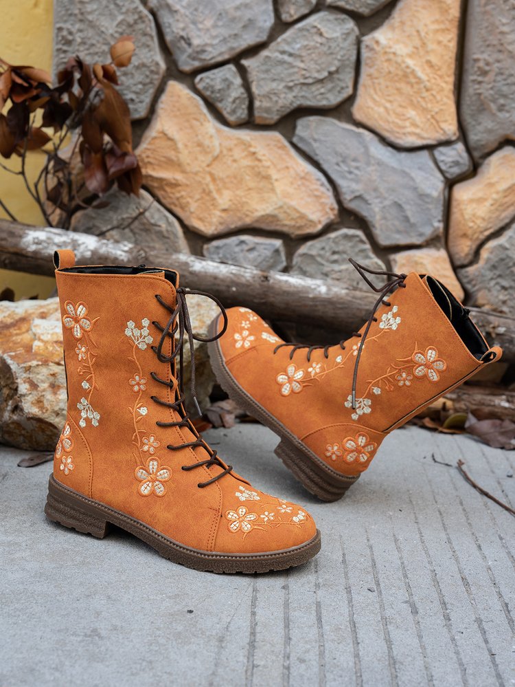 Stylish Women's Ankle Printed Martin Boots