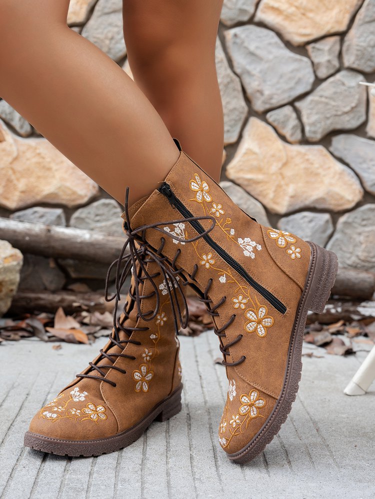 Stylish Women's Ankle Printed Martin Boots