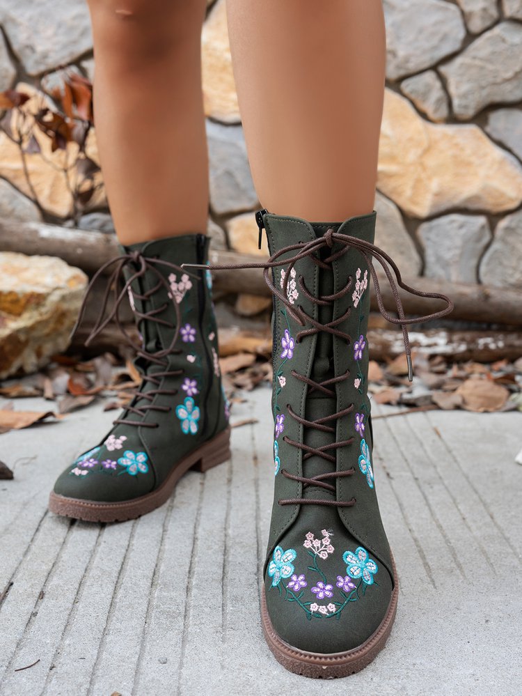 Stylish Women's Ankle Printed Martin Boots