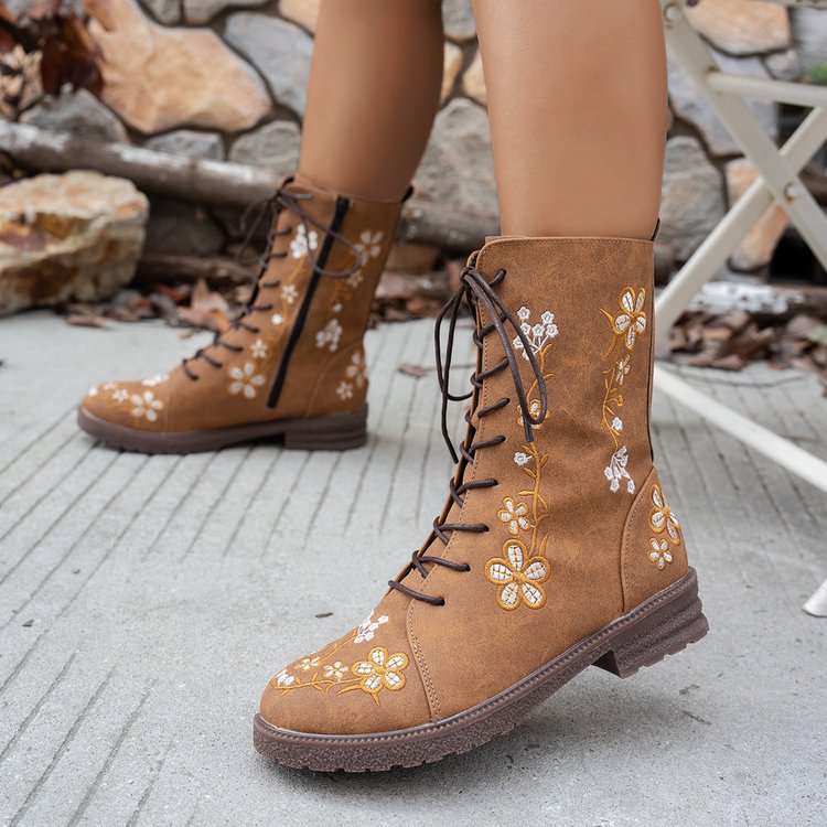 Stylish Women's Ankle Printed Martin Boots