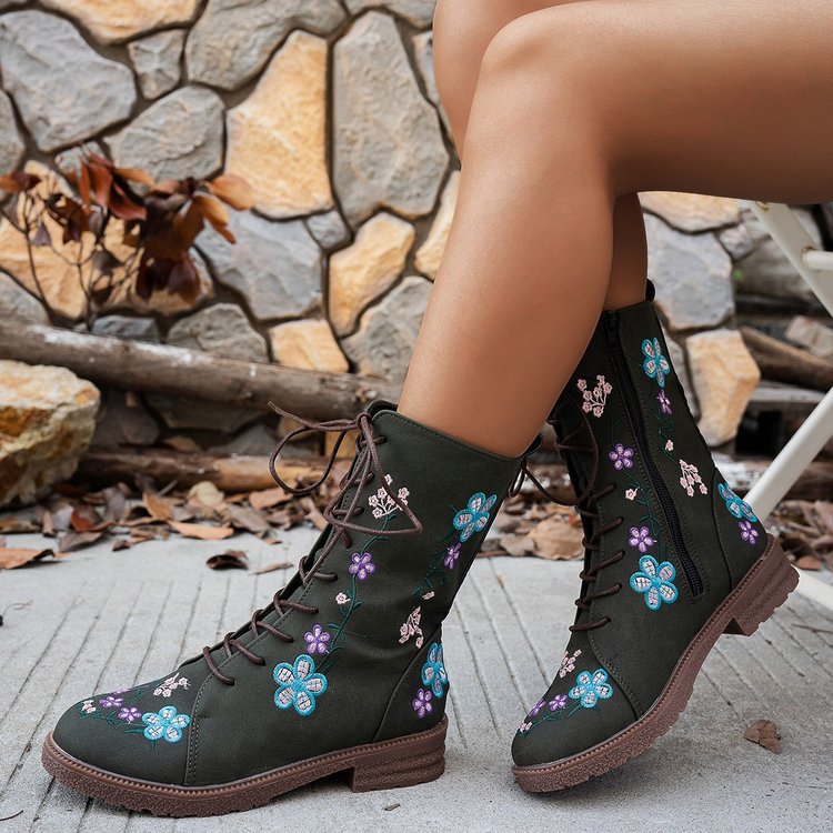 Stylish Women's Ankle Printed Martin Boots