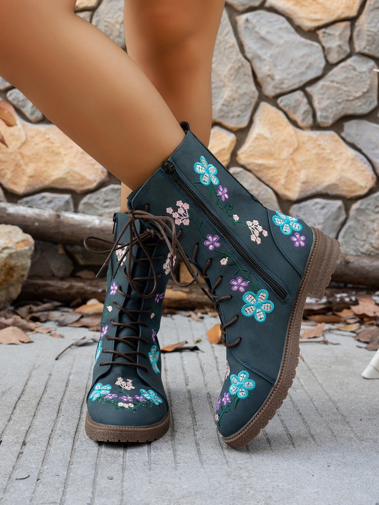 Stylish Women's Ankle Printed Martin Boots