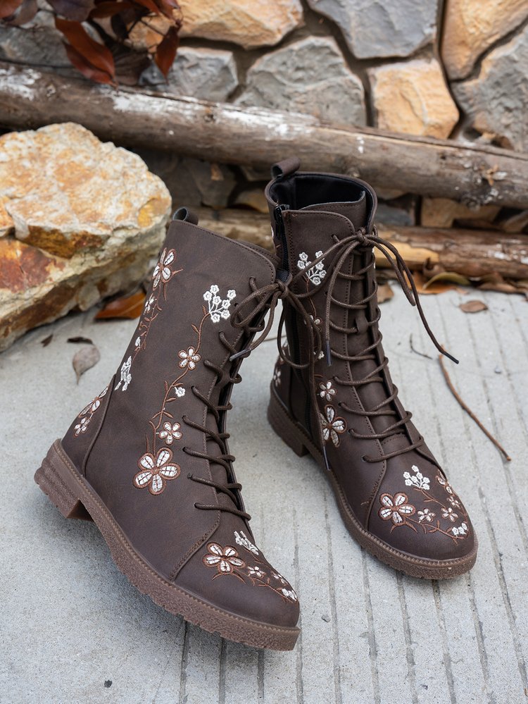 Stylish Women's Ankle Printed Martin Boots
