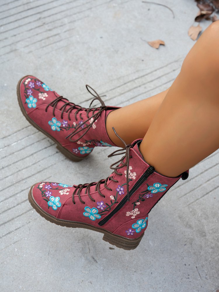 Stylish Women's Ankle Printed Martin Boots