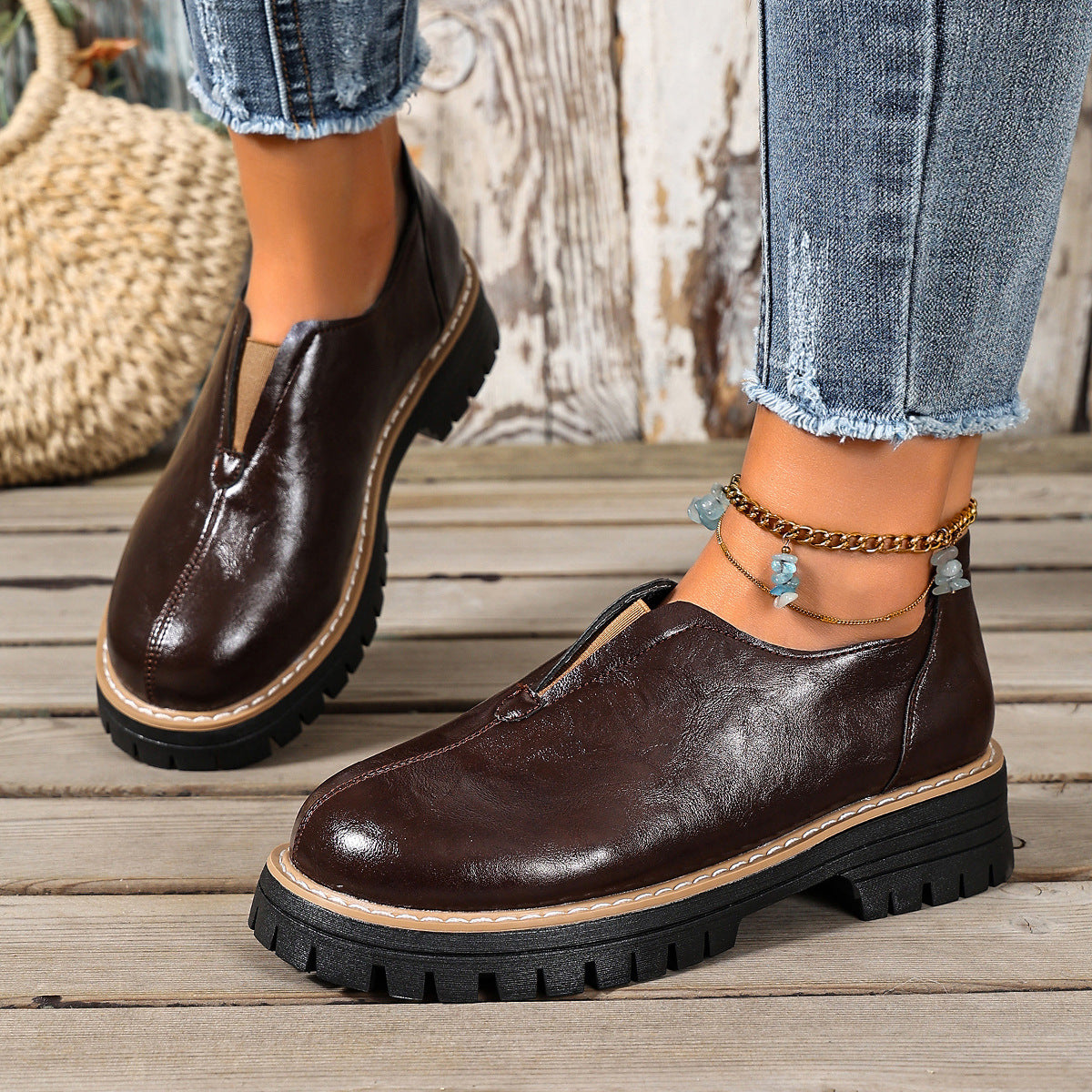 🔥Last Day 60% OFF -Women's Wedge Plus-size Leather Shoes
