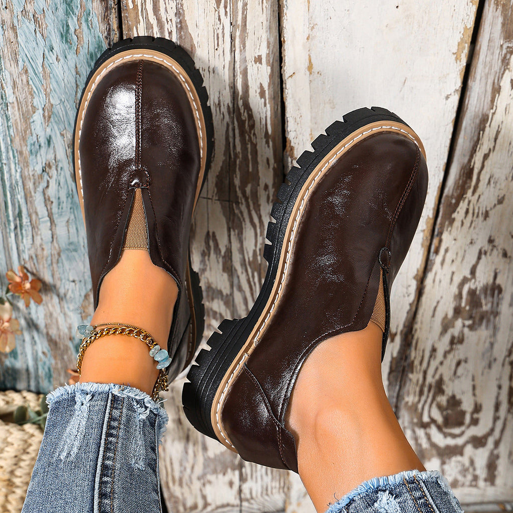 🔥Last Day 60% OFF -Women's Wedge Plus-size Leather Shoes