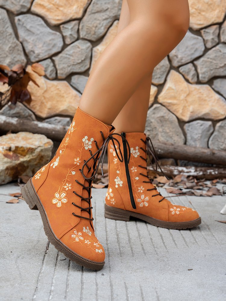 Stylish Women's Ankle Printed Martin Boots