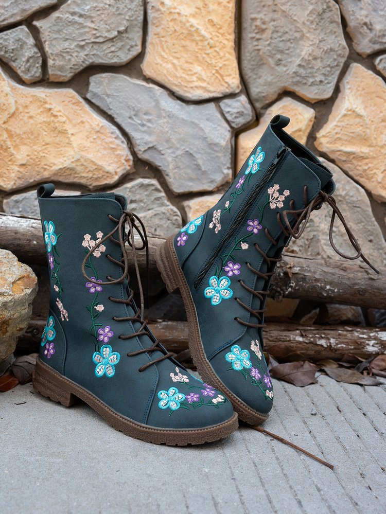 Stylish Women's Ankle Printed Martin Boots