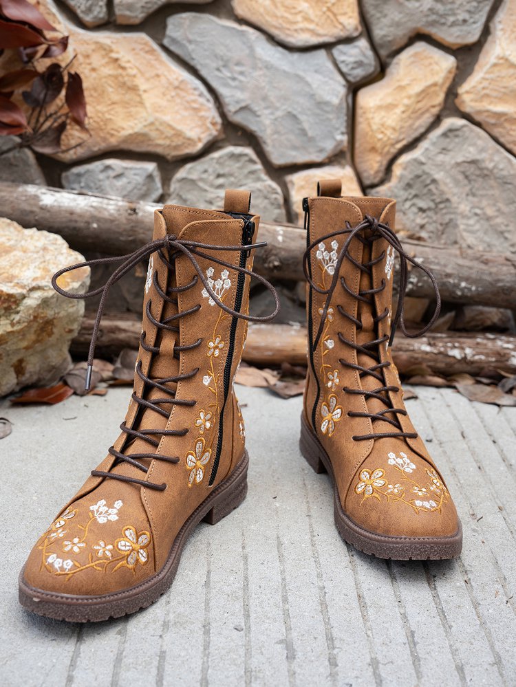 Stylish Women's Ankle Printed Martin Boots