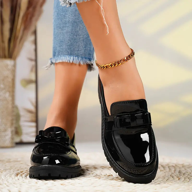 🔥Last Day Promotion 50% OFF - Women's Solid Colour Fashion Thick Sole Leather Shoes