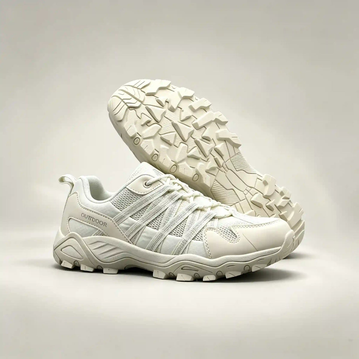 Cream White Hiking Shoes