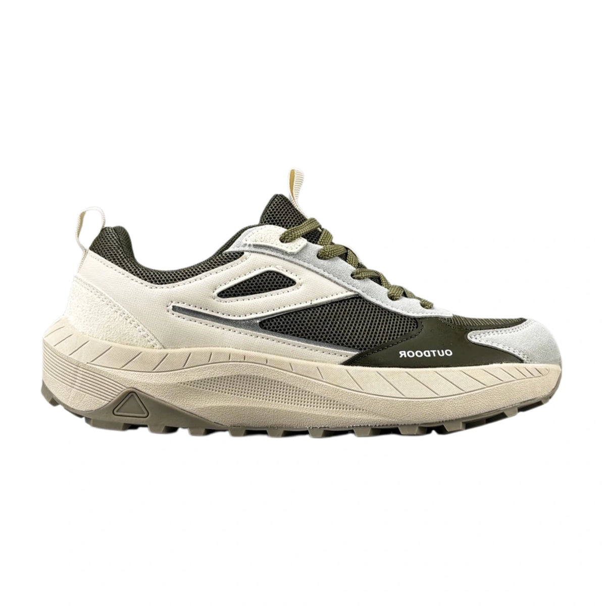 Olive Green Color Block Hiking Shoes