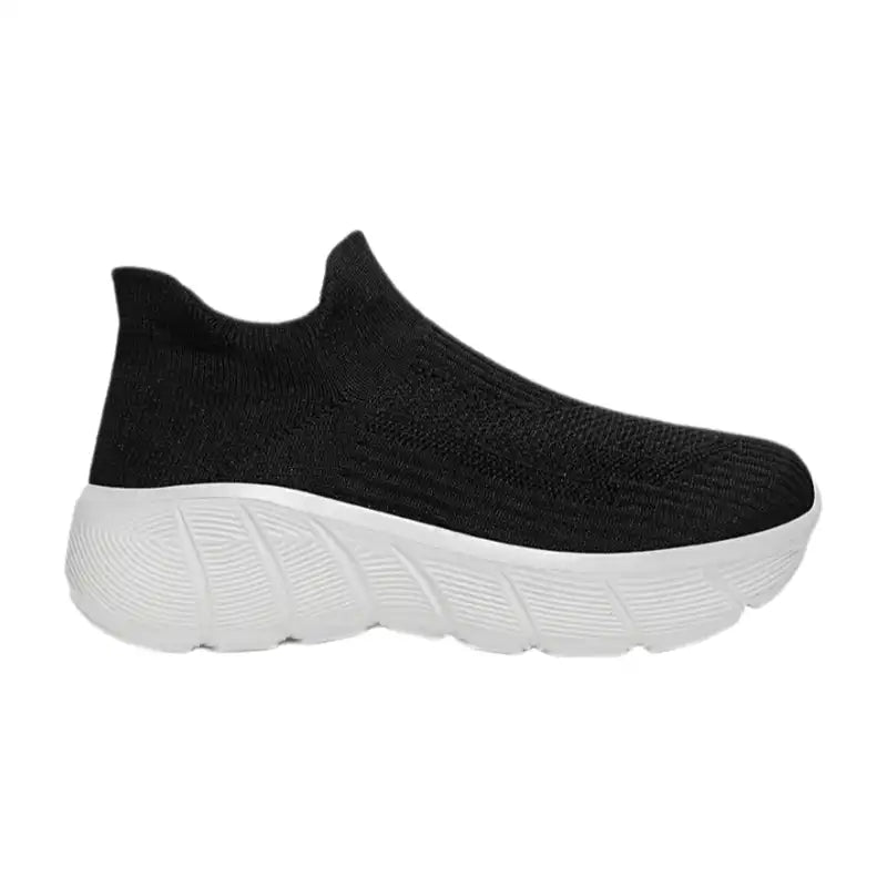 CloudStep Black White Slip-On Sneakers