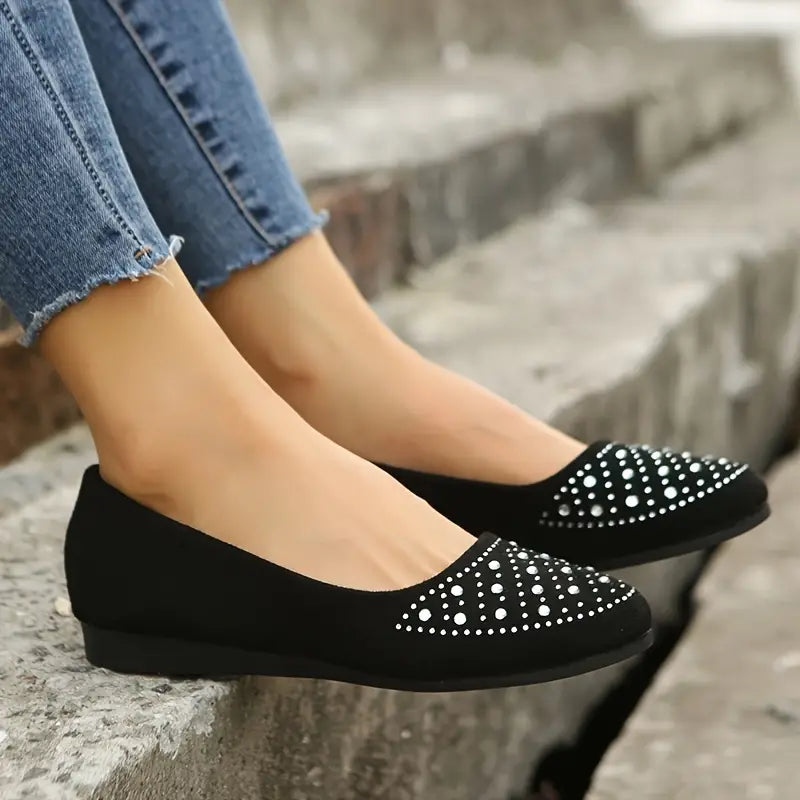 🔥Last Day 50% OFF - Arch Support Women's Rhinestone Flat Shoes