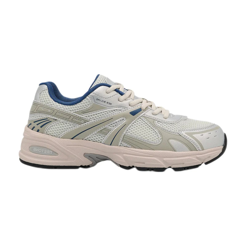 Cream Navy Blue Retro Y2K Sneakers