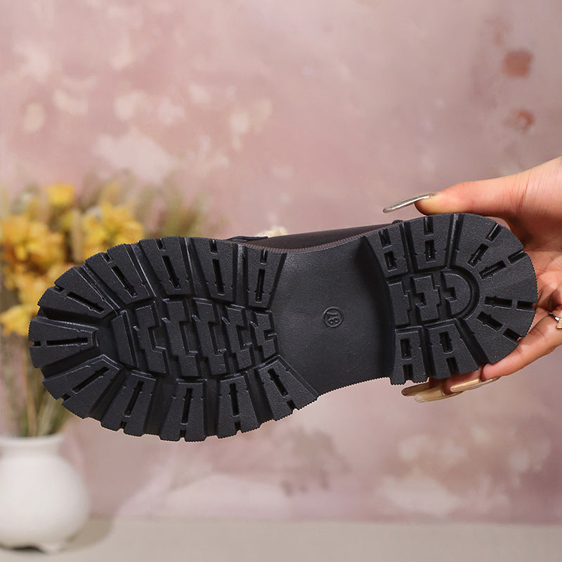 🔥Last Day Promotion 50% OFF - Women's Wool Lining Thick Sole Leather Loafers