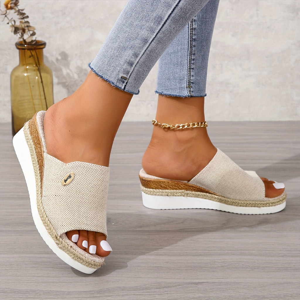 😍Last Day 50% OFF😍 - Women's Solid Colour Thick Bottom Slope Heel Orthopaedic Sandals