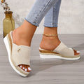 😍Last Day 50% OFF😍 - Women's Solid Colour Thick Bottom Slope Heel Orthopaedic Sandals