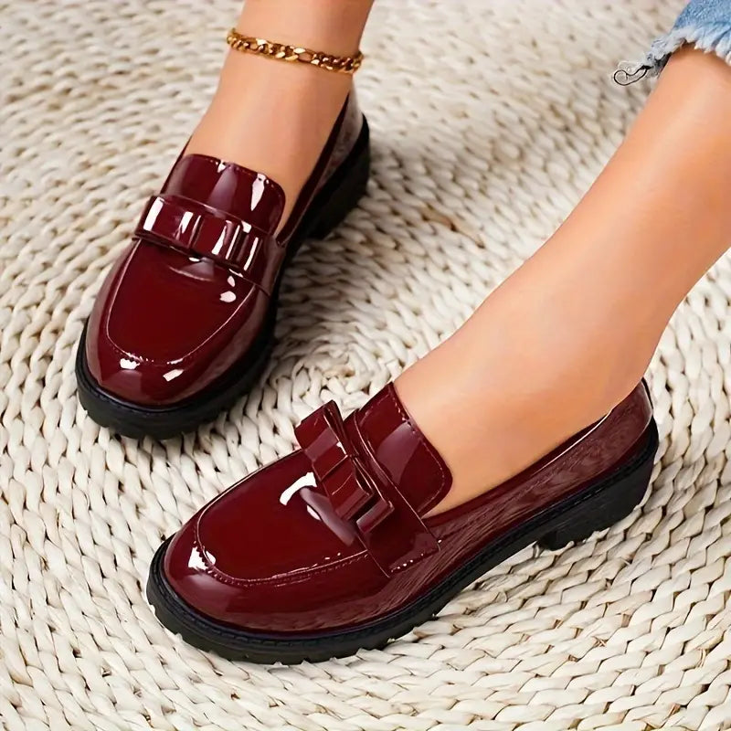 🔥Last Day Promotion 50% OFF - Women's Solid Colour Fashion Thick Sole Leather Shoes